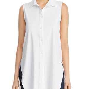 Lysse White Sleeveless High/Low Top W/ Stretch